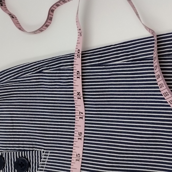 Ann Taylor Petites navy and white stripe anchor sailor button miniskirt size 10p - Picture 8 of 12